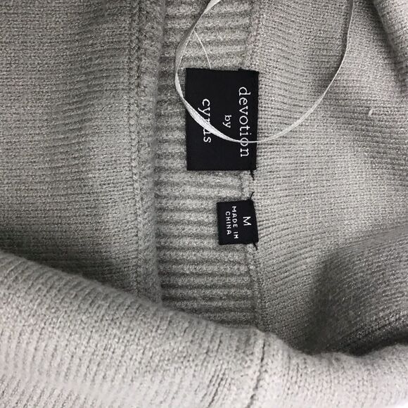 Devotion by Cyrus Womens Medium Oversized Cowl Neck Ribbed Knit Sweater Gray - Picture 11 of 11